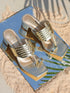 GNIST Gold Kolhapuri Ethnic Block Heel
